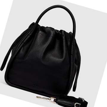 Women's Ecco Contact Drawstring Handbag Black | SG 331ZUT